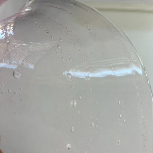 Villeroy And Boch Pink Depression Glass Trinket Dish Swirl/Teardrop Blown Glass - Picture 6 of 13